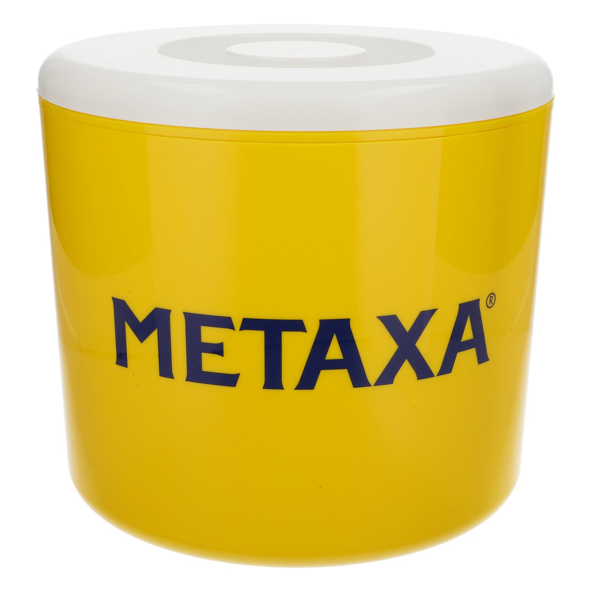 Metaxa Cognac Contenitore per cubetti di ghiaccio in design giallo/bianco, tre pezzi