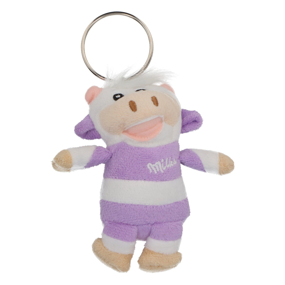 Portachiavi Milka Cioccolato Ciondolo Mucca di peluche viola/bianco