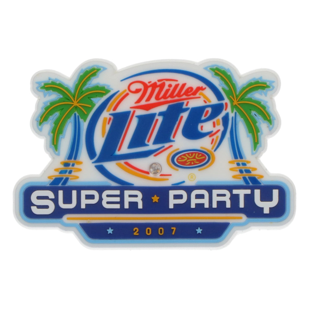 Spilla Miller Beer LED Super Party 2007 in gomma, nuova, oggetto da collezione