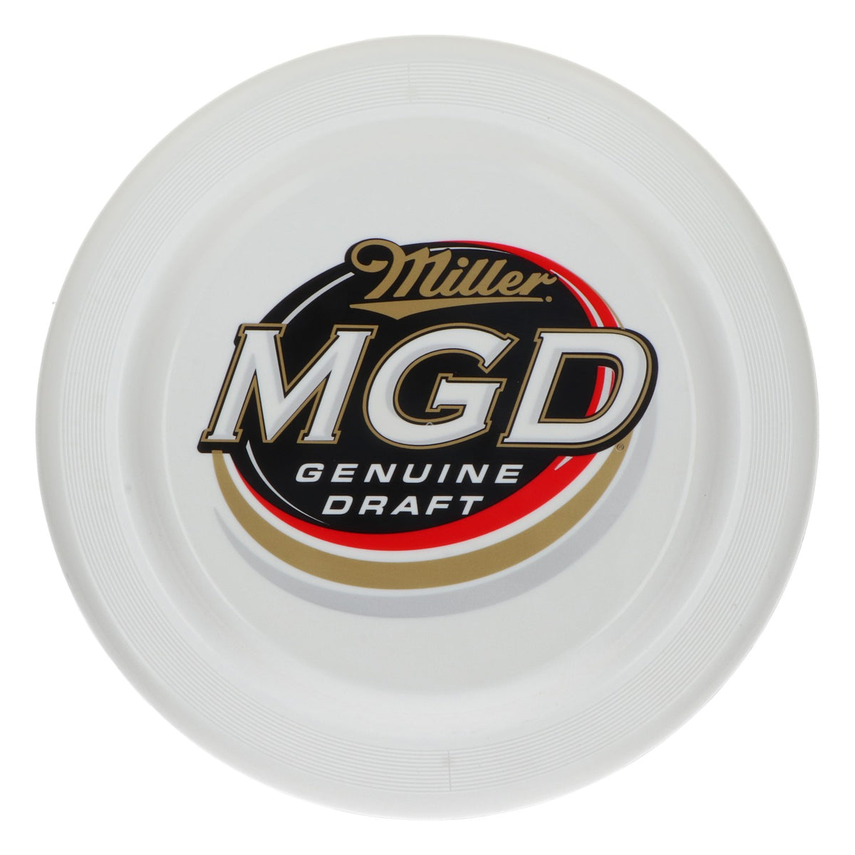 Disco da frisbee Miller Beer in plastica bianca MGD – Il tuo accessorio per divertirti quest'estate – Vista 2