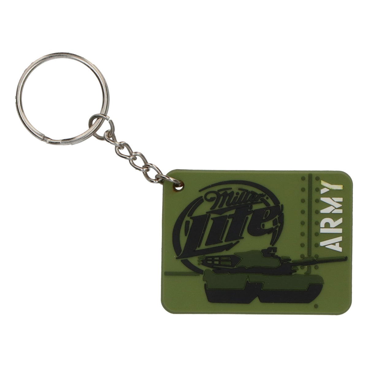 Portachiavi Miller in gomma Lite ARMY verde con carro armato – Vista 2