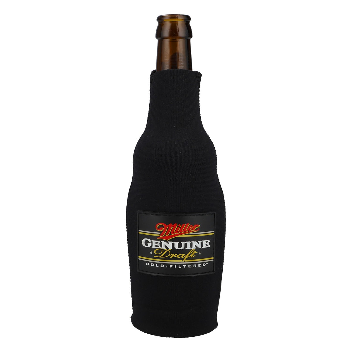 Miller Genuine Draft - Copri bottiglia in neoprene, portabottiglia termico, nero, birra