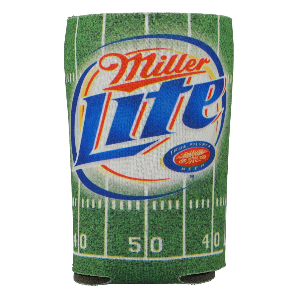 Portabottiglie Miller Lite in neoprene, verde, a forma di pallone da football americano, per lattine di birra