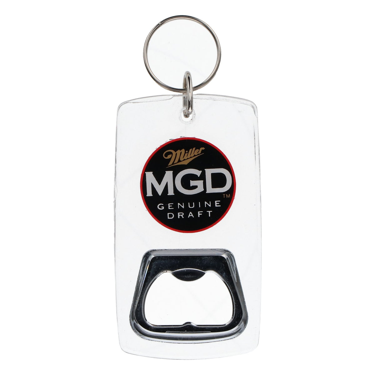 Miller MGD: portachiavi apribottiglie con tappo a corona, in plastica trasparente – Vista 2