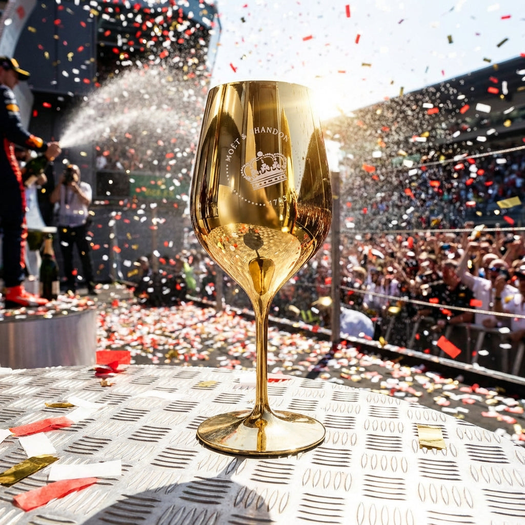 Bicchiere da champagne Moët & Chandon 0,6 l Bicchiere da vino in vetro vero Oro Nuovo logo – Vista 7