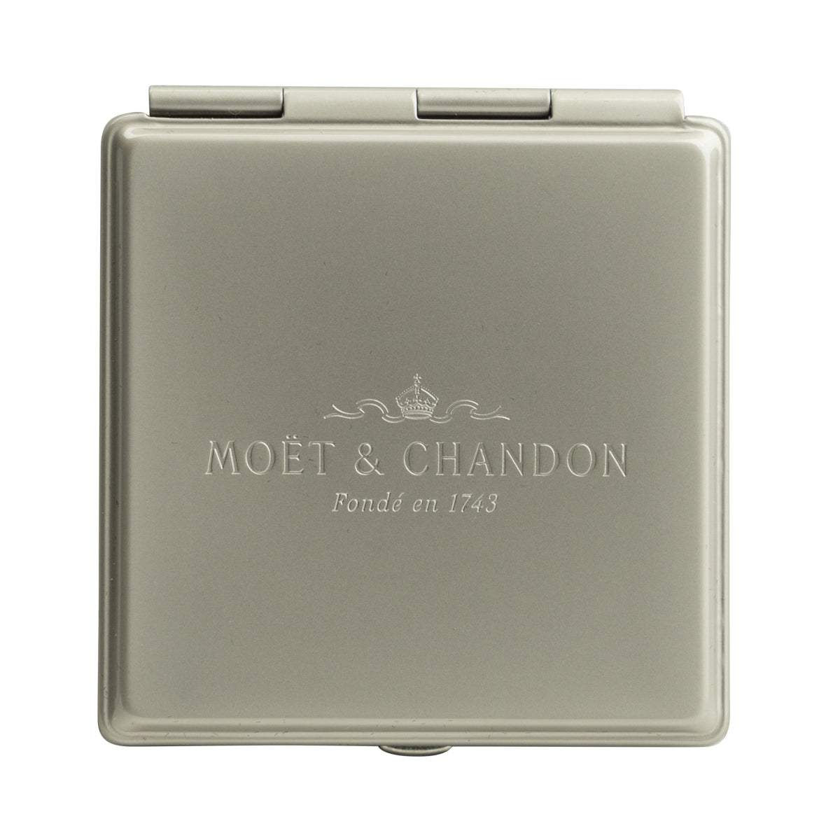 Moet Chandon Champagne Specchio tascabile pieghevole Scatola argentata Specchio Raro