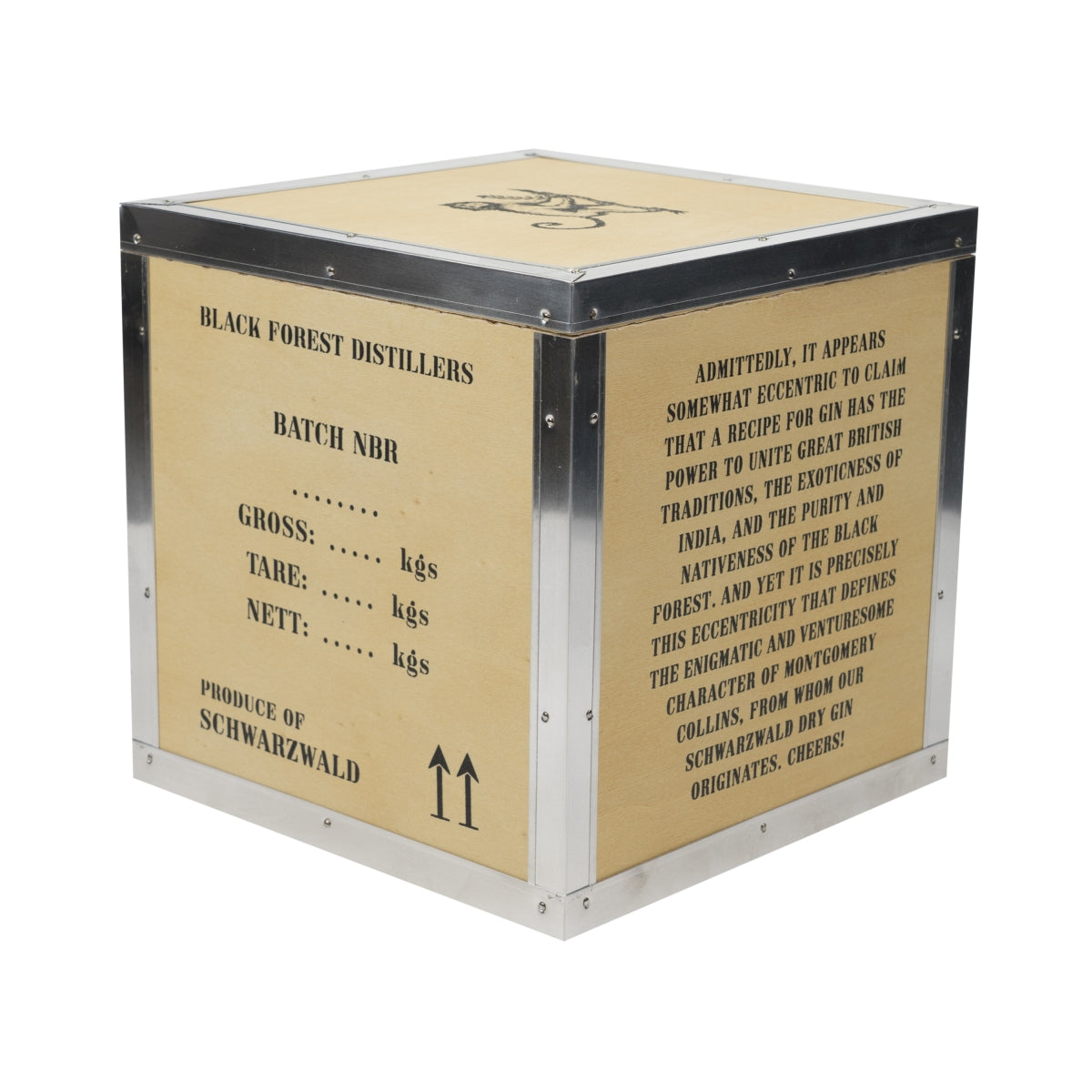 Monkey 47 Gin Scatola di legno 20x20x20cm "Caution Wild Animal" Scatola regalo – Vista 2