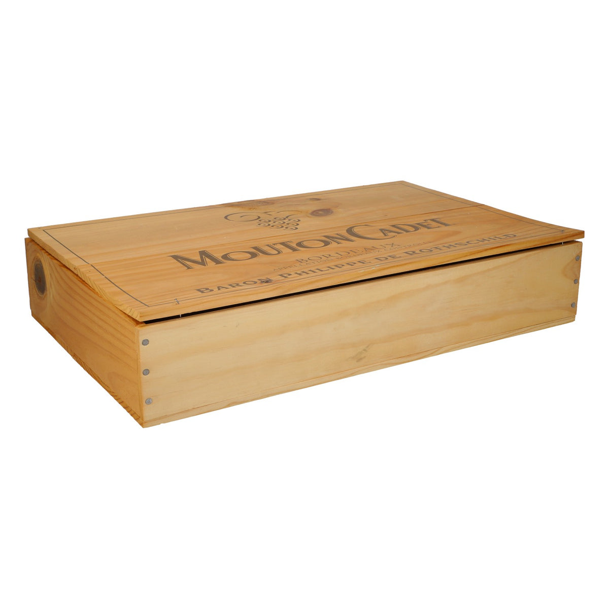 Cassa di legno decorativa per vino Mouton Cadet 32x50x10 cm