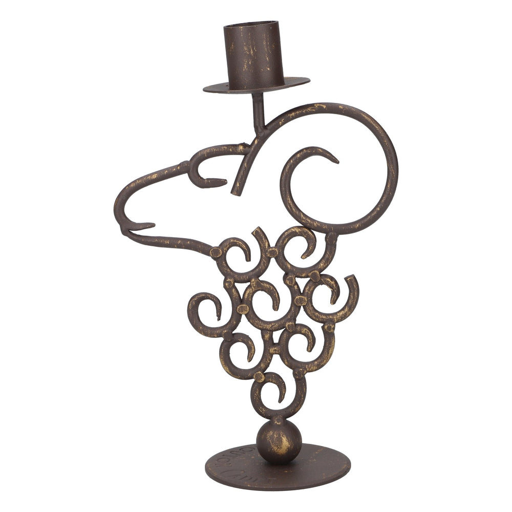Mouton Cadet: portacandele decorativo in metallo grigio