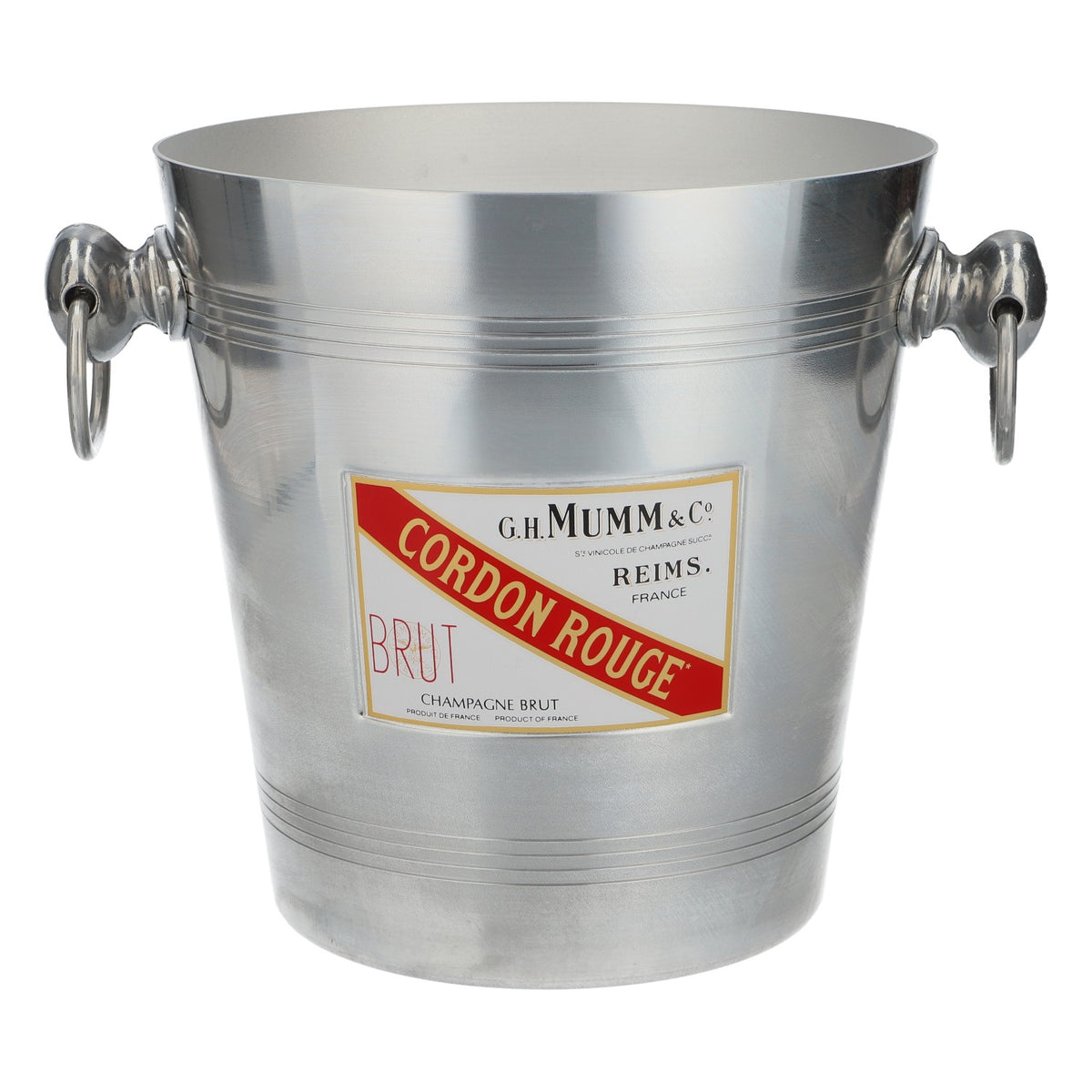 Mumm Secchiello per champagne con refrigeratore per bottiglie Cordon Rouge Champagne Brut in metallo argentato