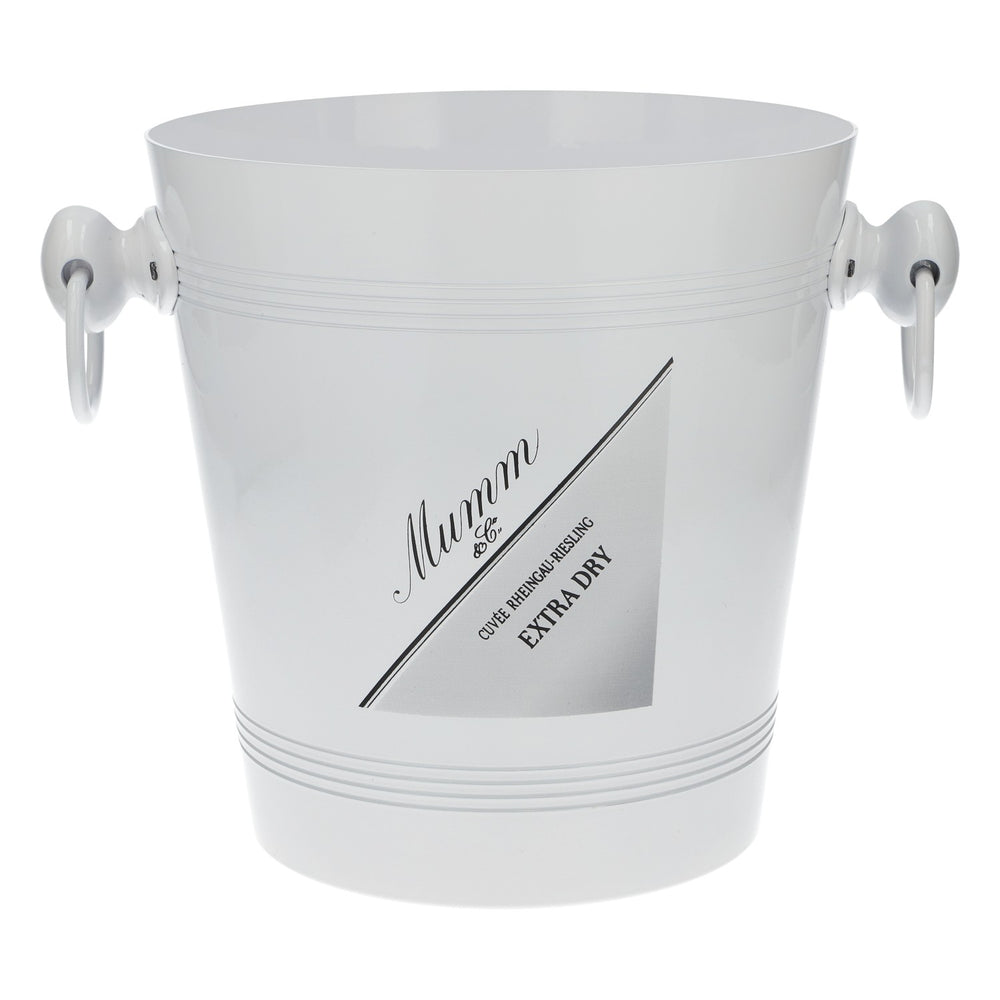 Mumm Secchiello per champagne, refrigeratore per bottiglie, contenitore per ghiaccio, Extra Dry, bianco, metallo