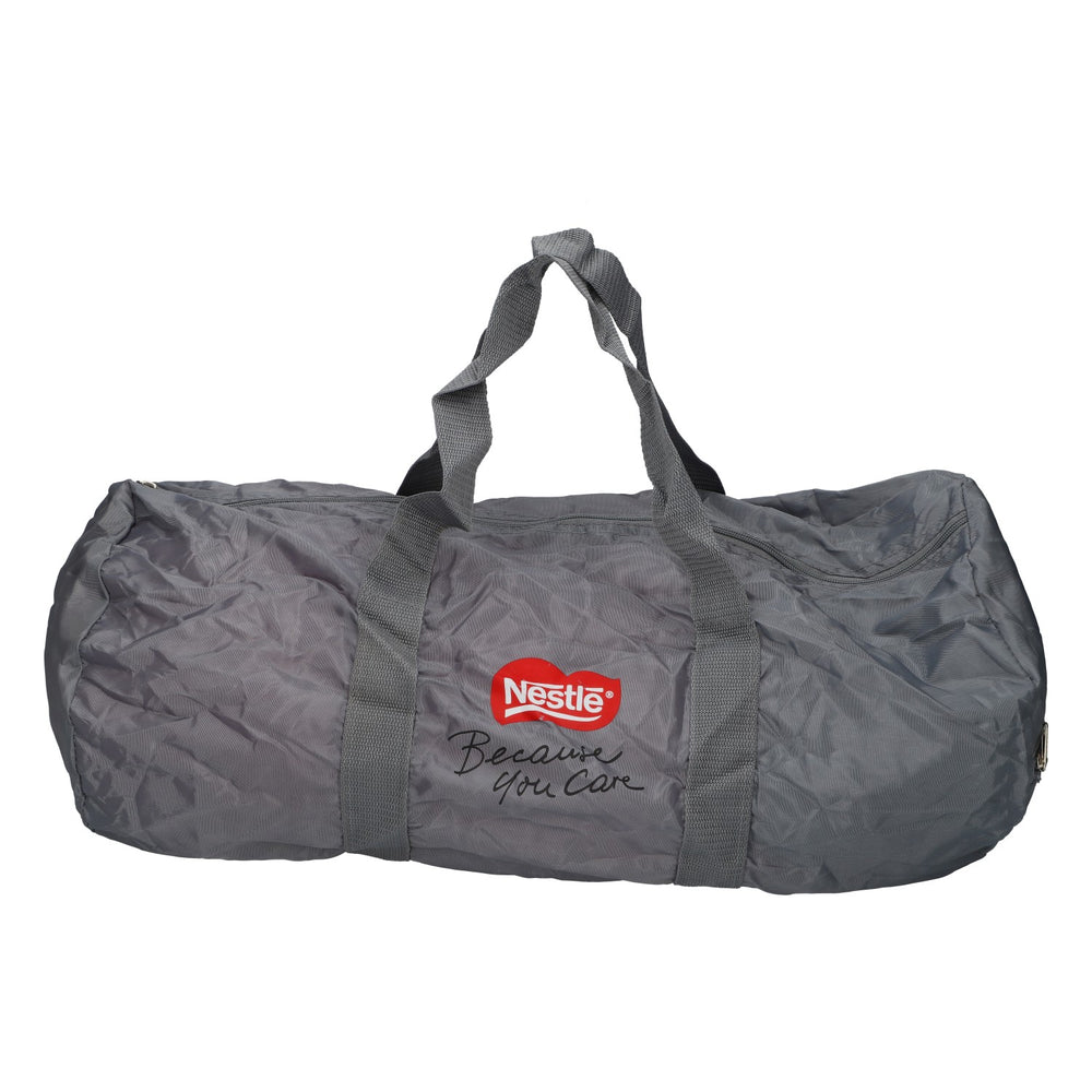 Borsa da viaggio pieghevole Nestlé, grigia, in poliestere, con cerniera, leggera, 50 cm