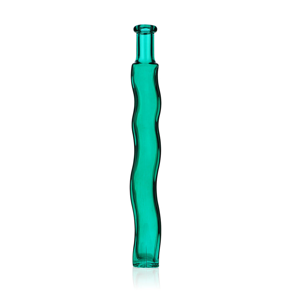 No Name Vetro vario 0,2 l Vaso in vetro verde ondulato Bottiglia decorativa