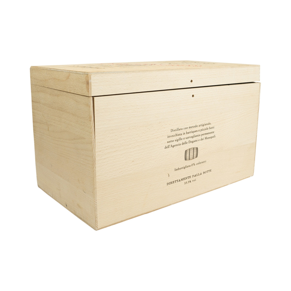 Nonino Grappa Riserva Scatola in legno naturale 40x23x24cm Scatola decorativa Espositore – Vista 2