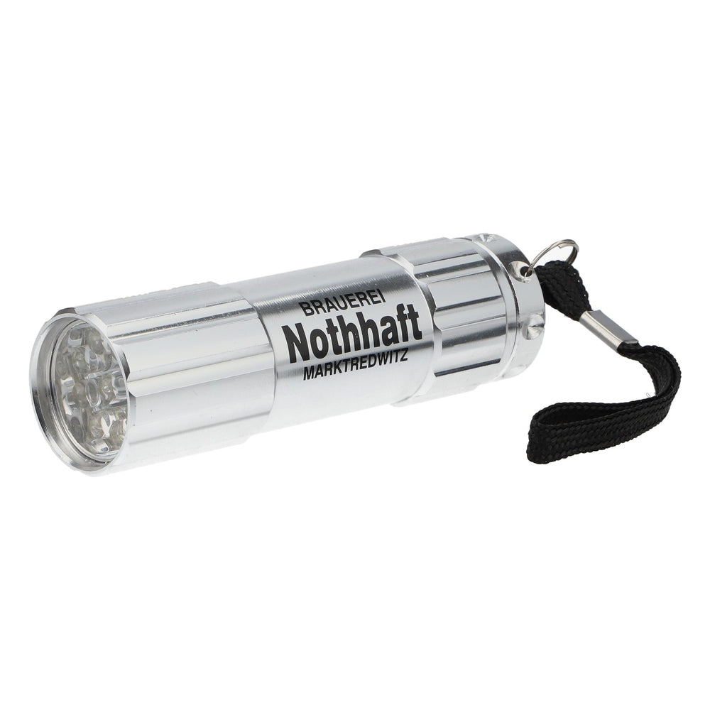 Torcia Nothaft Bier Marktredwitz argento 9 LED in plastica, gadget per tifosi
