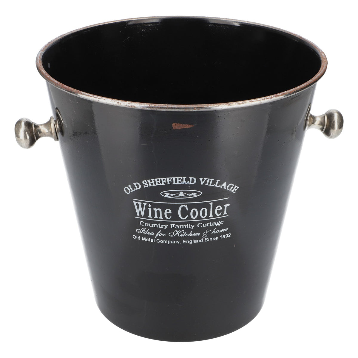 Old Sheffield Vintage  Raffredda bottiglie Raffredda vino Secchiello per il ghiaccio Nero con manico