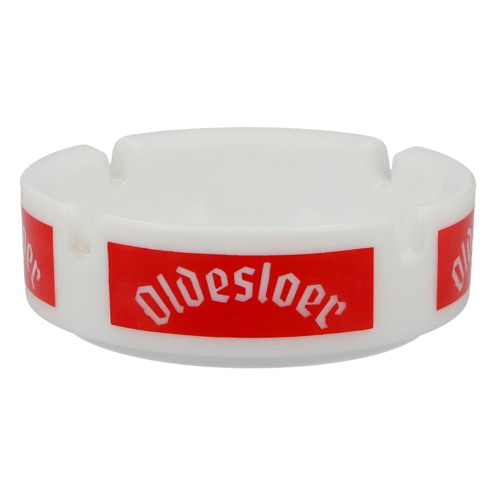 Posacenere Oldesloer, bianco, in ceramica, con logo del marchio Korn Bar, pub