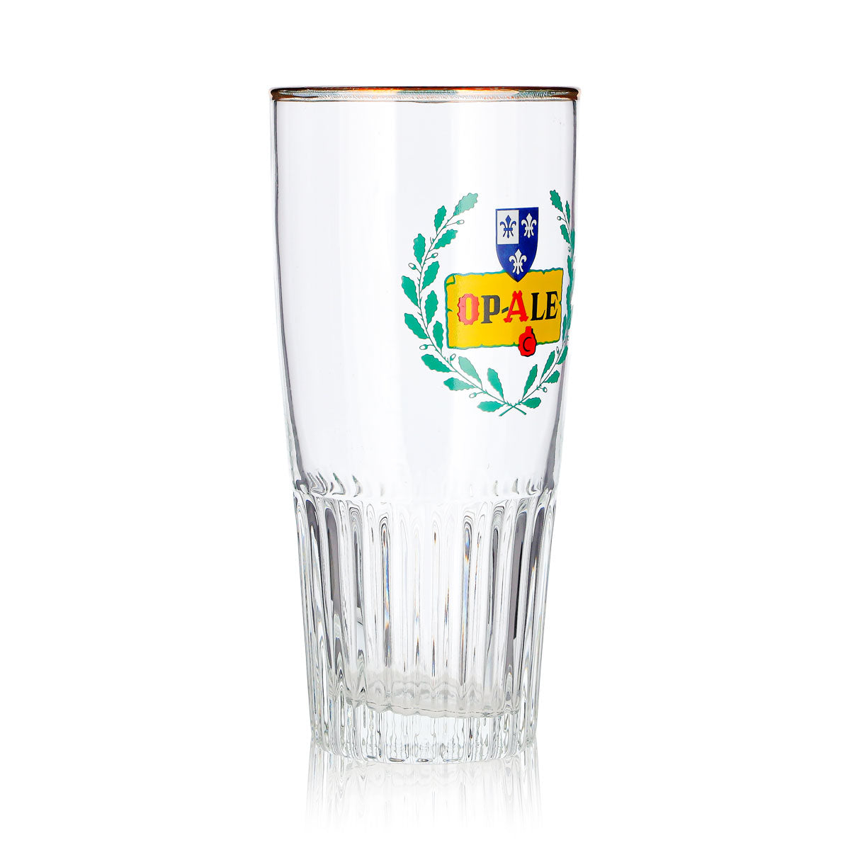 Bicchiere da birra Op-Ale da 0,33 l con bordo dorato e motivo in rilievo – Vista 3