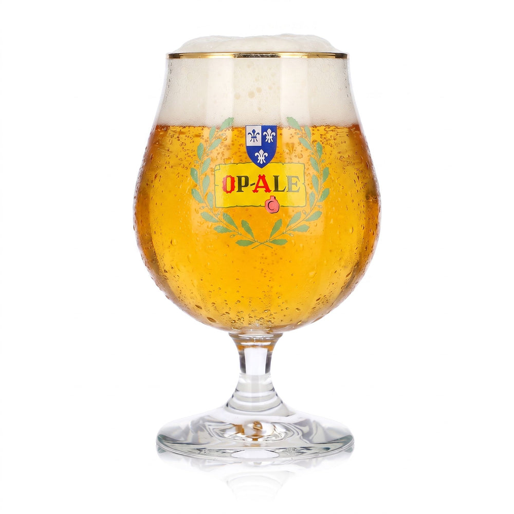 Bicchiere da birra Op-Ale a forma di coppa da 0,5 l, con bordo dorato, Durobor