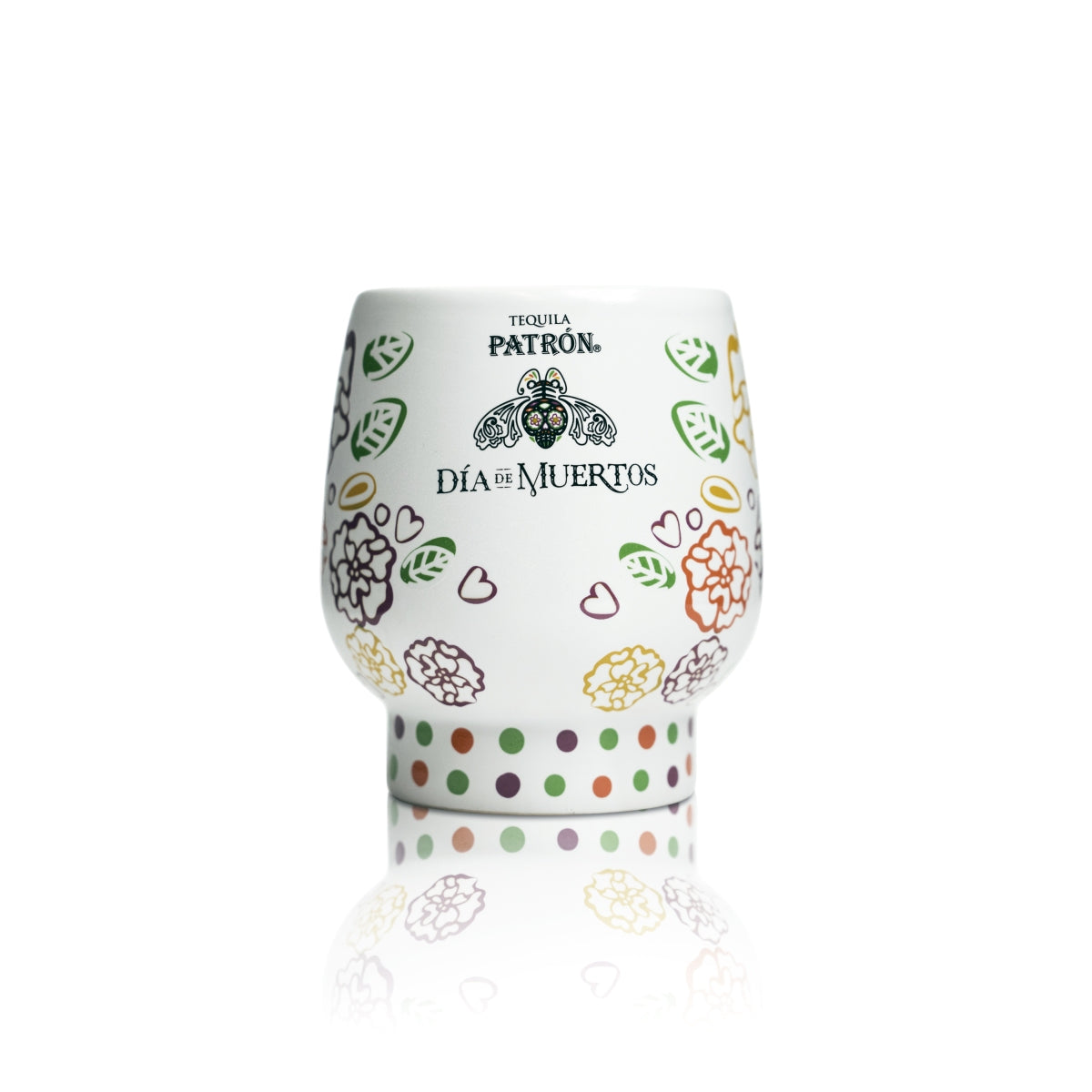 Bicchiere da tequila Patron 0,3 l Teschio Ceramica Dia de los Muertos verde Bar – Vista 3