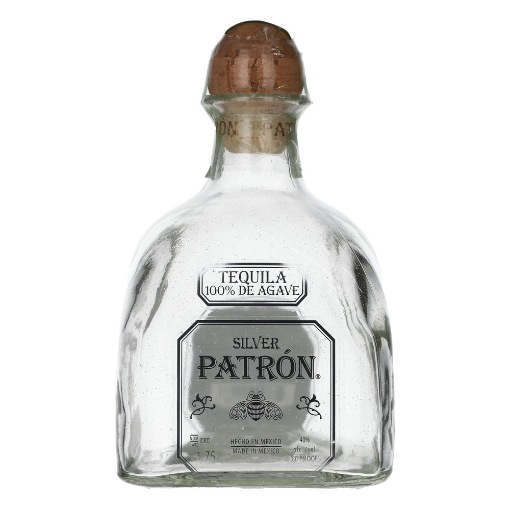 Bottiglia decorativa Patron Tequila Showflasche 1,7 l Silver Mexico 40% vol con tappo in sughero