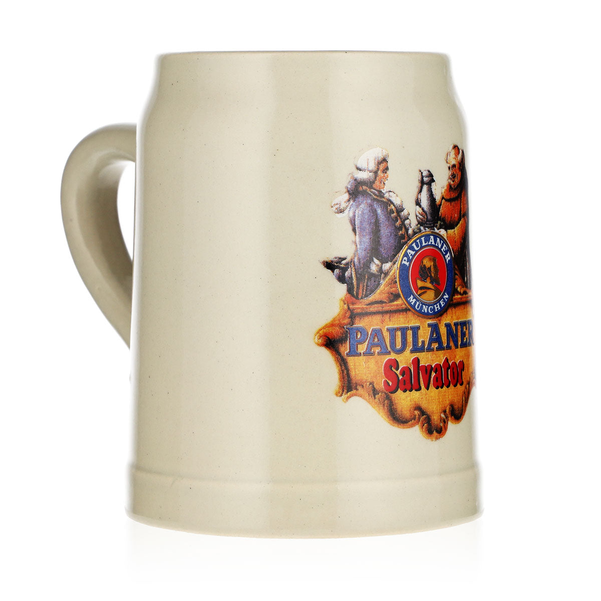 Bicchiere da birra Paulaner da 0,25 l, boccale in terracotta Salvator, boccale da birra bianca in terracotta, mini boccale in terracotta – Vista 2