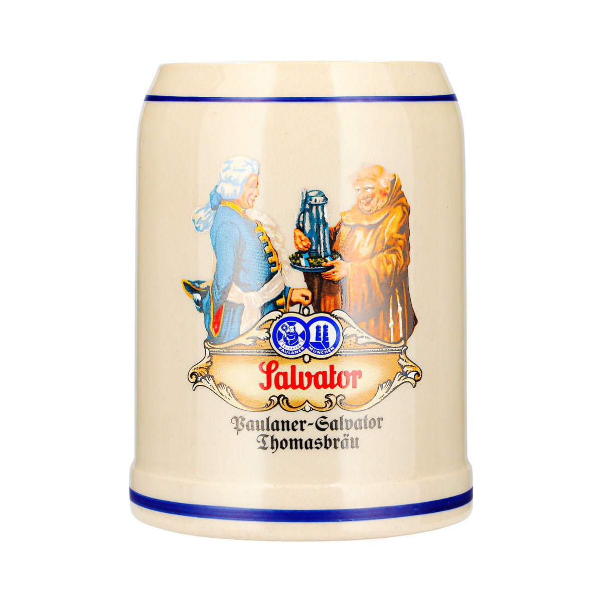 Bicchiere da birra Paulaner da 0,5 l, boccale Salvator Thomasbräu, Ton Gerz