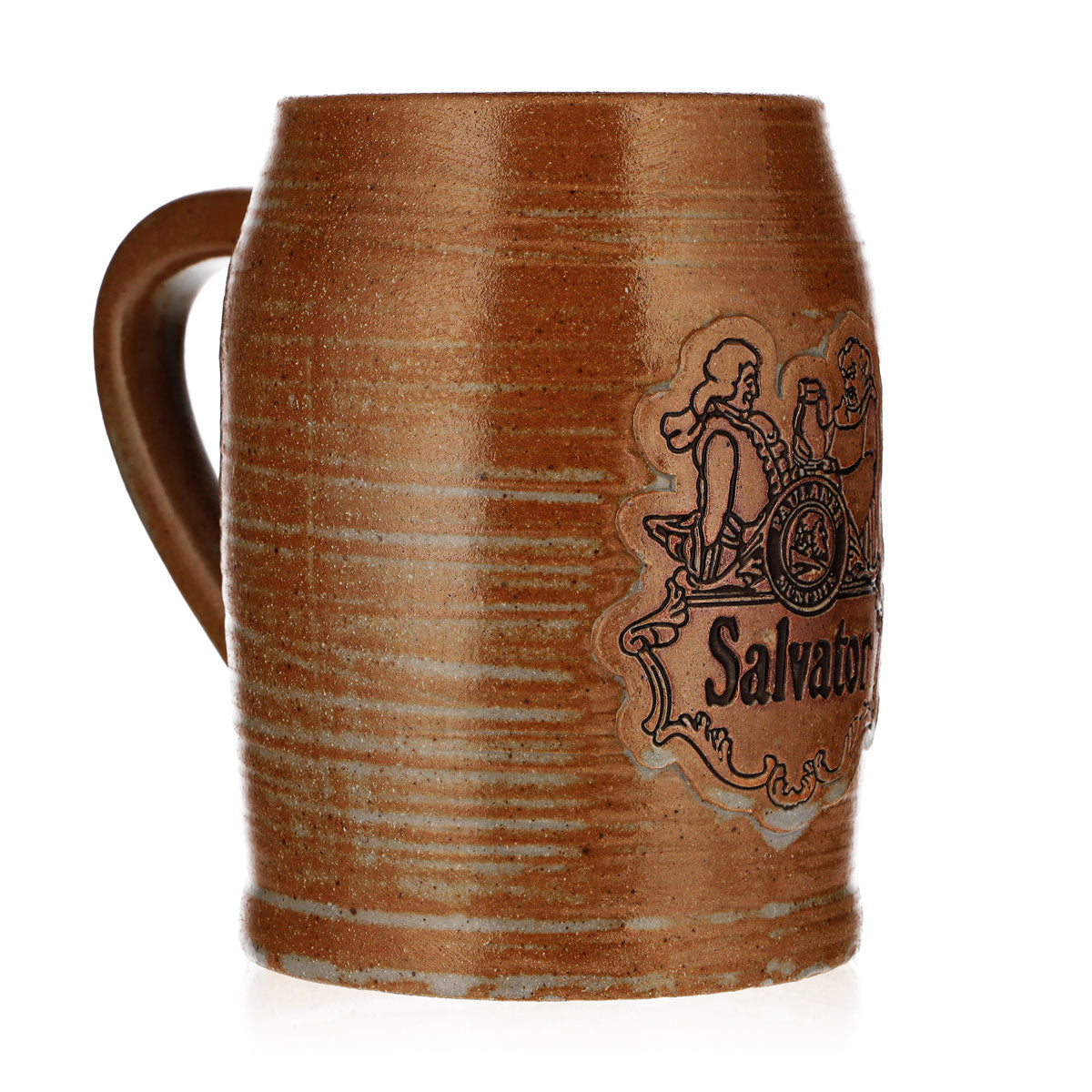 Bicchiere da birra Paulaner da 0,73 l, boccale in terracotta Salvator – Vista 2