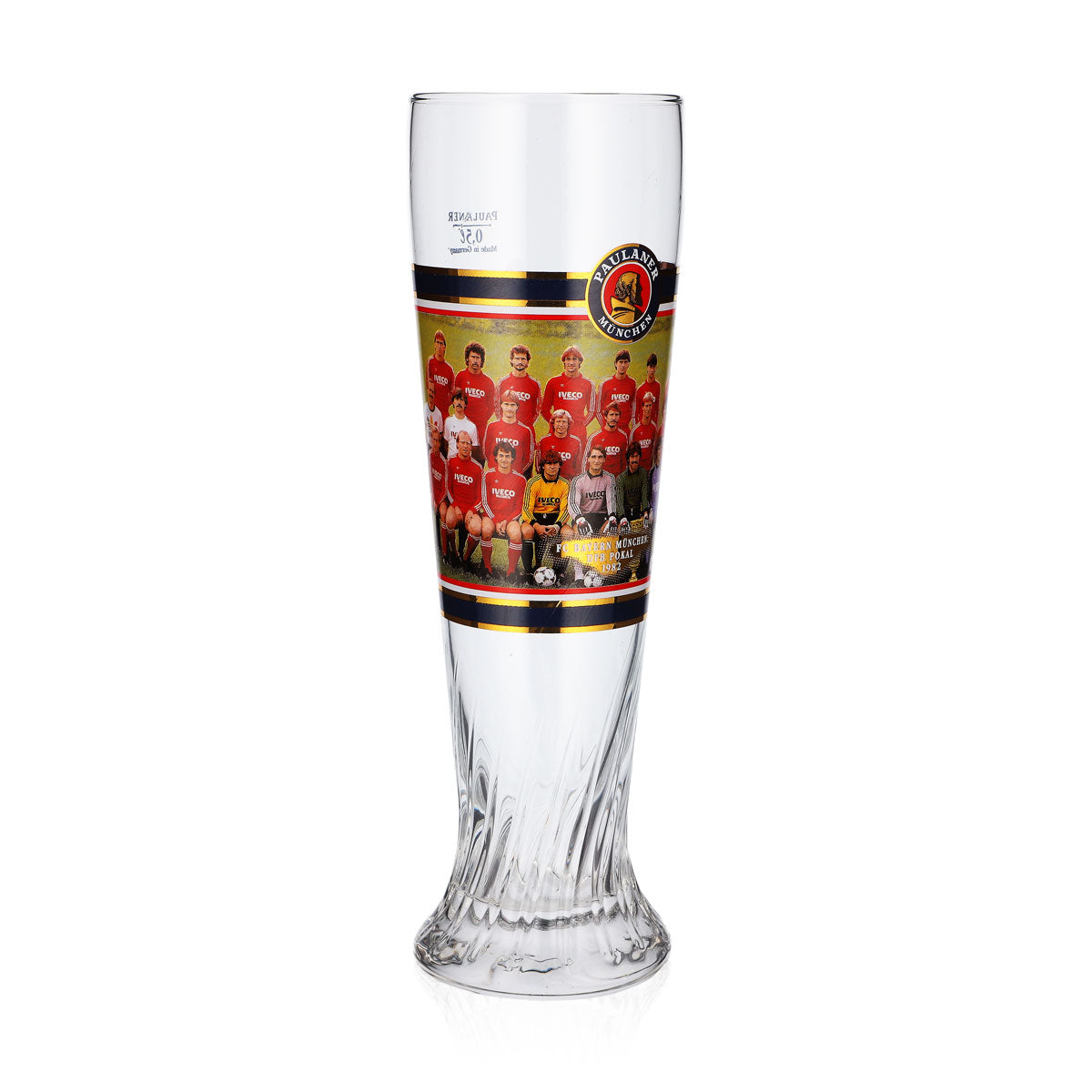 Bicchiere da birra Paulaner da 0,5 l, FC Bayern Monaco, campione di Germania 1982, con rilievo – Vista 2