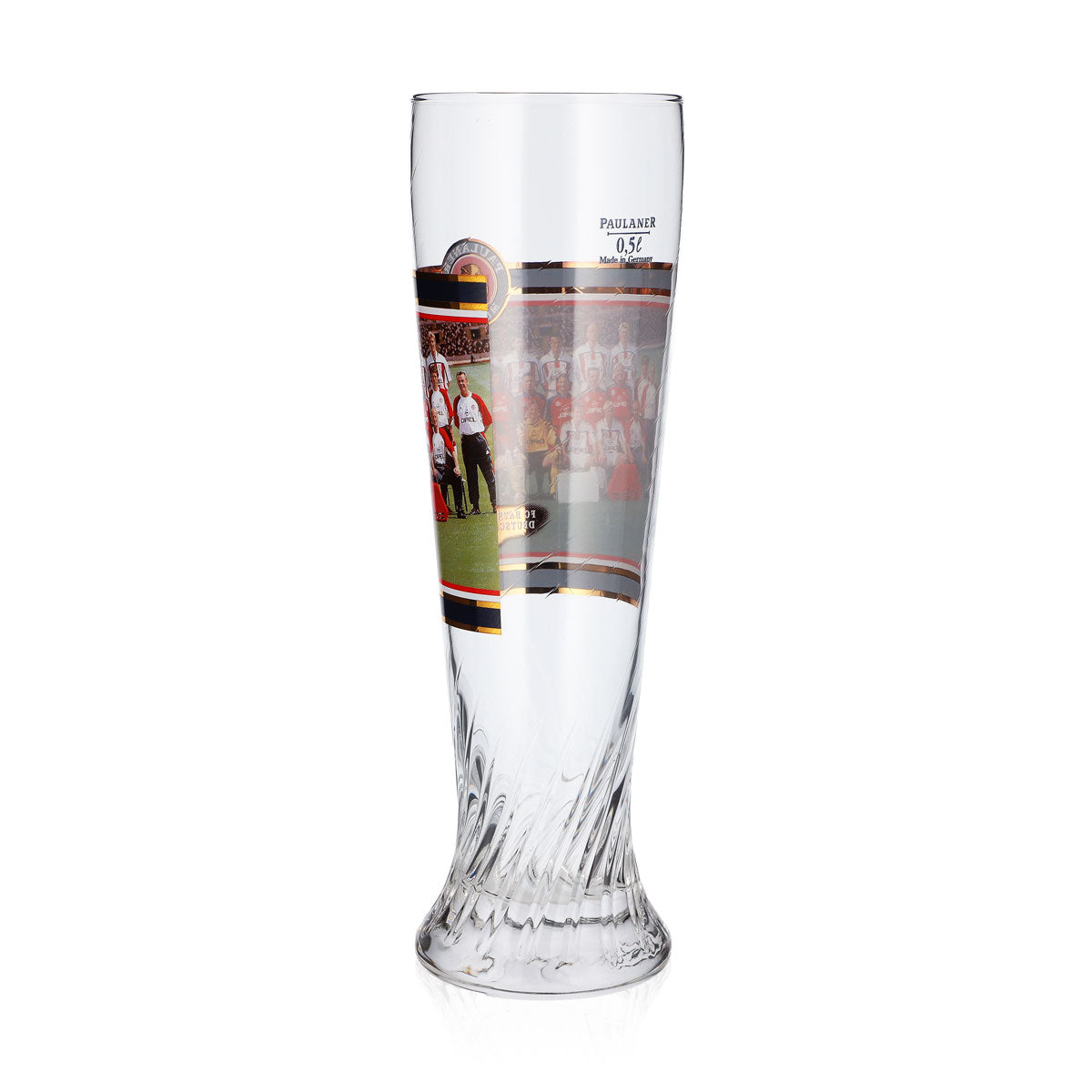 Bicchiere da birra Paulaner da 0,5 l, FC Bayern Monaco, campione di Germania 2000, con rilievo – Vista 3