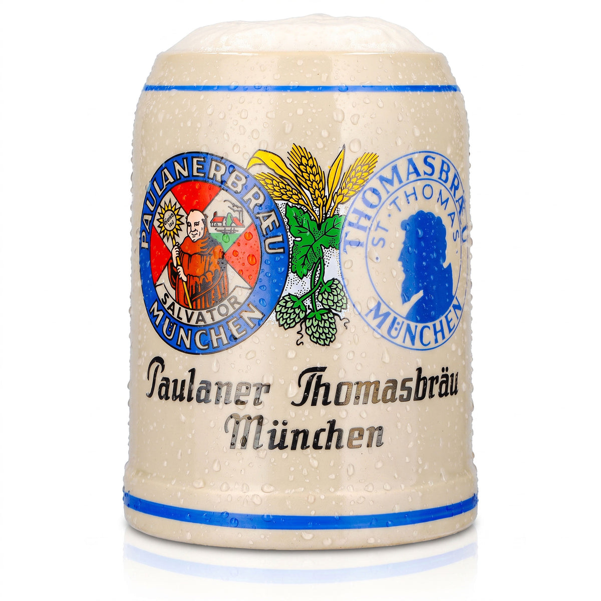 Bicchiere da birra Paulaner, boccale in terracotta, boccale da birra da collezione, 0,5 l, Thomasbräu Monaco di Baviera, terracotta Rastal