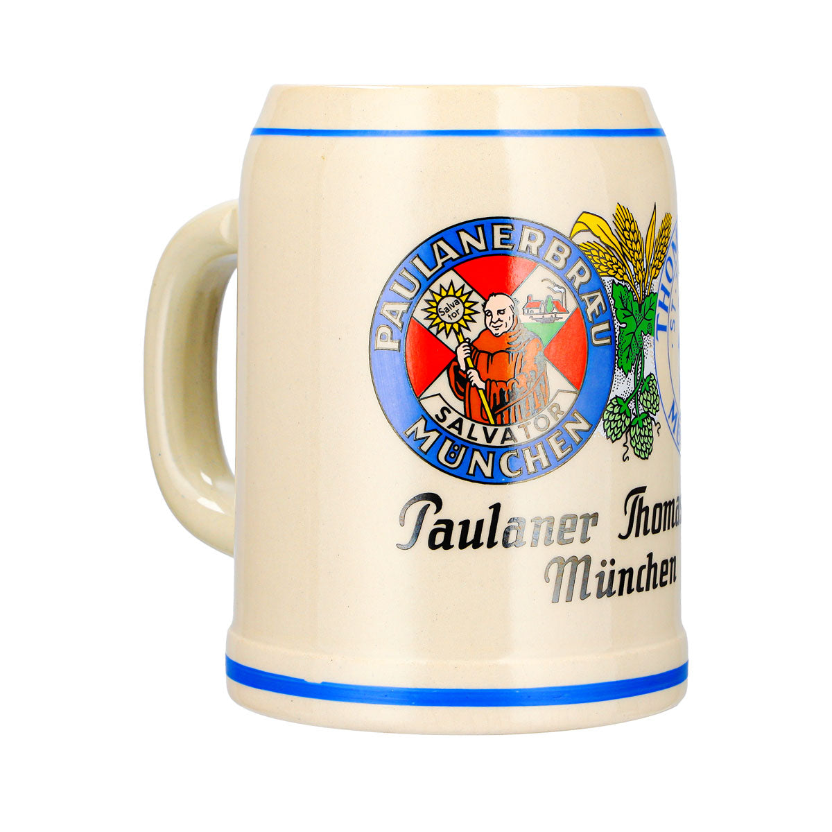 Bicchiere da birra Paulaner, boccale in terracotta, boccale da birra da collezione, 0,5 l, Thomasbräu Monaco di Baviera, terracotta Rastal – Vista 3