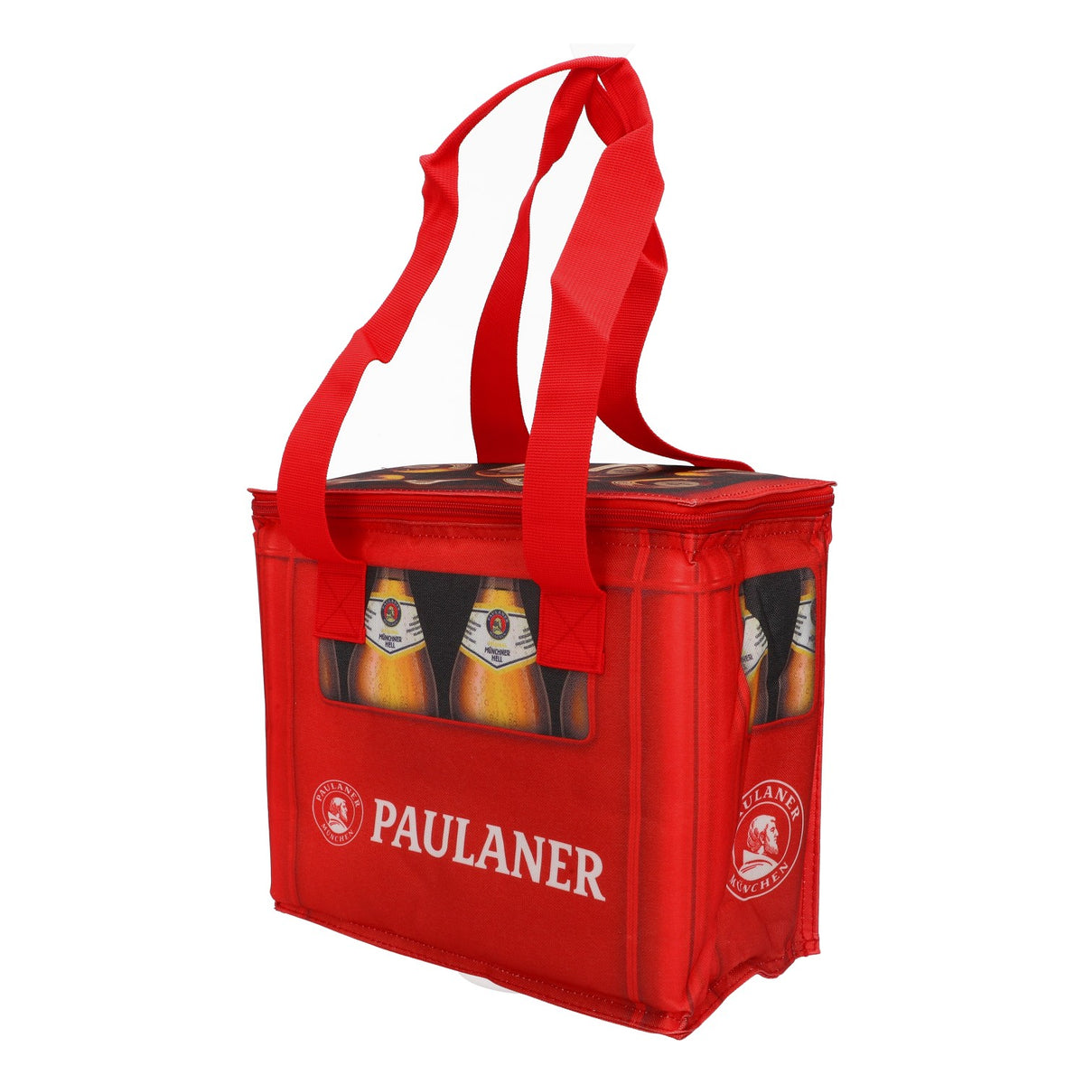 Borsa termica per birra Paulaner Coller Bag Icebag Retro Camping Borsa da spiaggia rossa – Vista 2