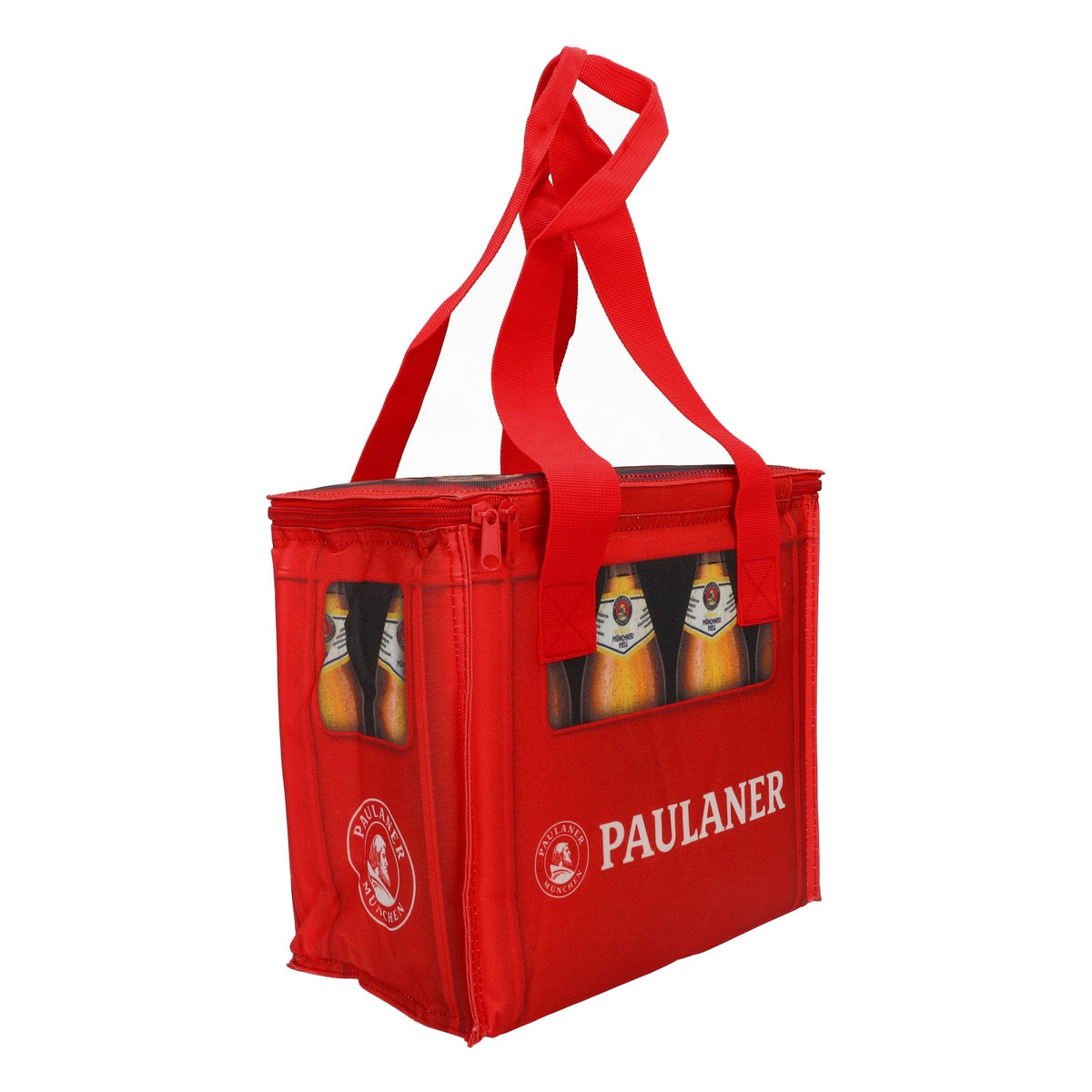 Borsa termica per birra Paulaner Coller Bag Icebag Retro Camping Borsa da spiaggia rossa – Vista 4