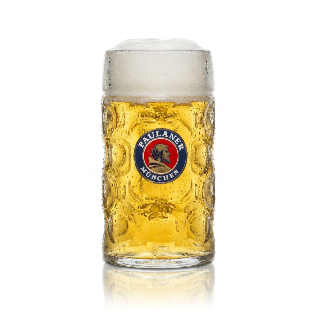 Bicchiere da birra Paulaner Maßkrug B-WARE - Bicchieri da birra da 1 litro calibrati per la ristorazione
