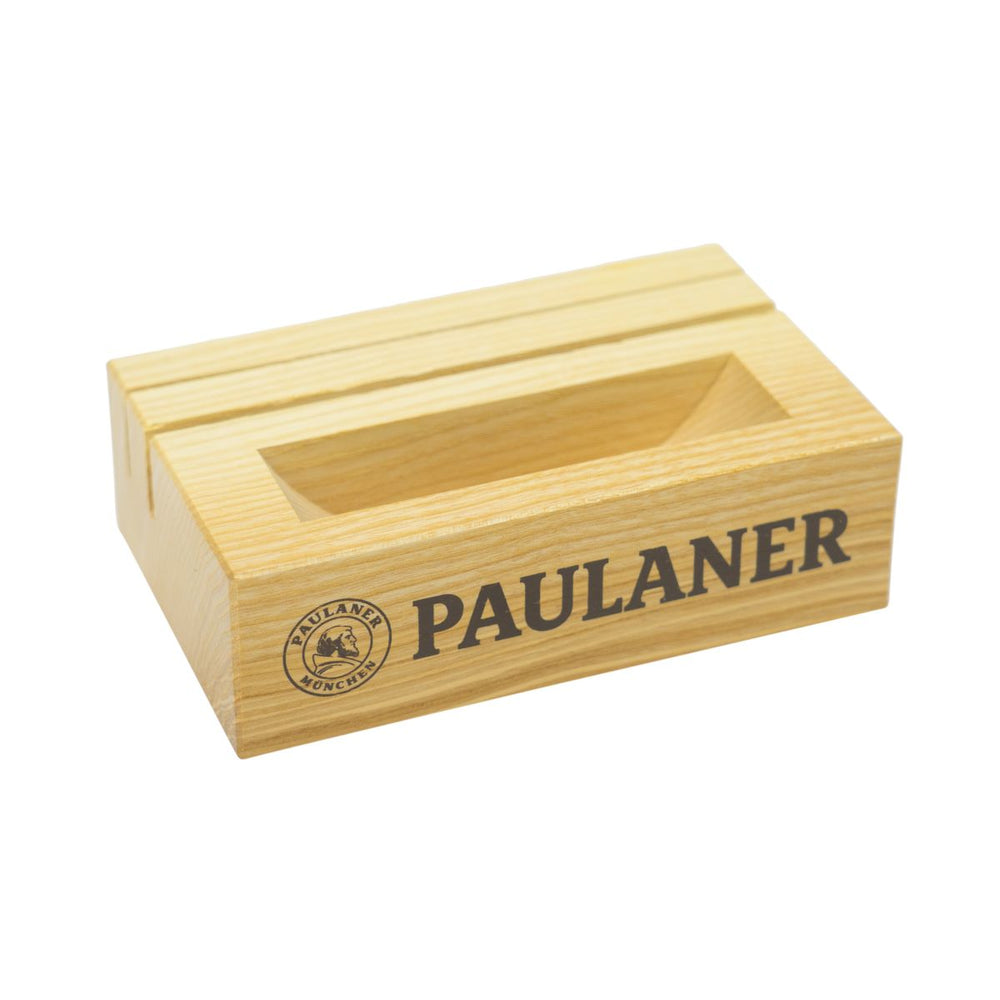 Paulaner Espositore da tavolo Portacartellini con scomparto per sottobicchieri da birra Gastro Biergarten