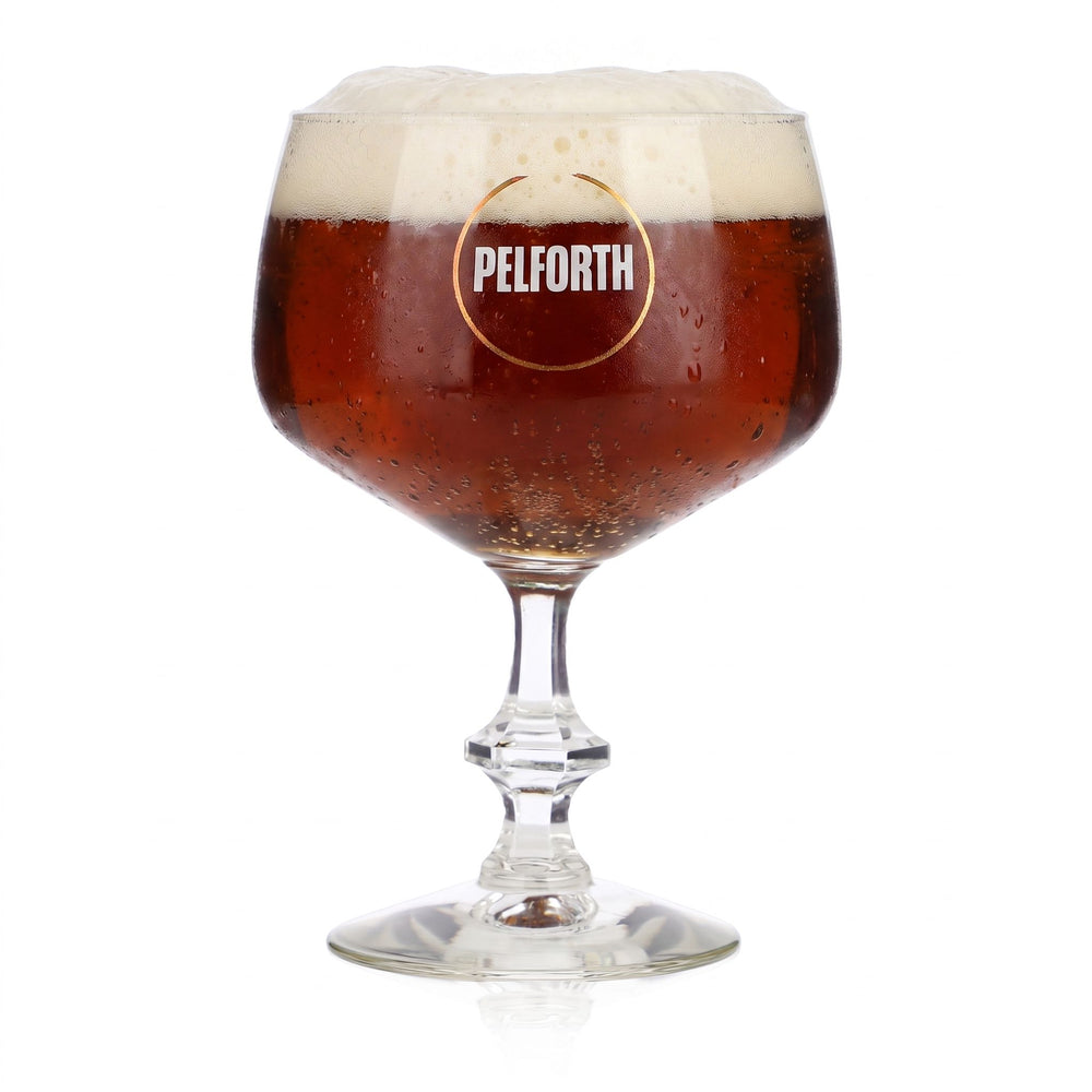 Bicchiere da birra Pelforth da 0,35 l, forma a tulipano, stelo squadrato, Durobor