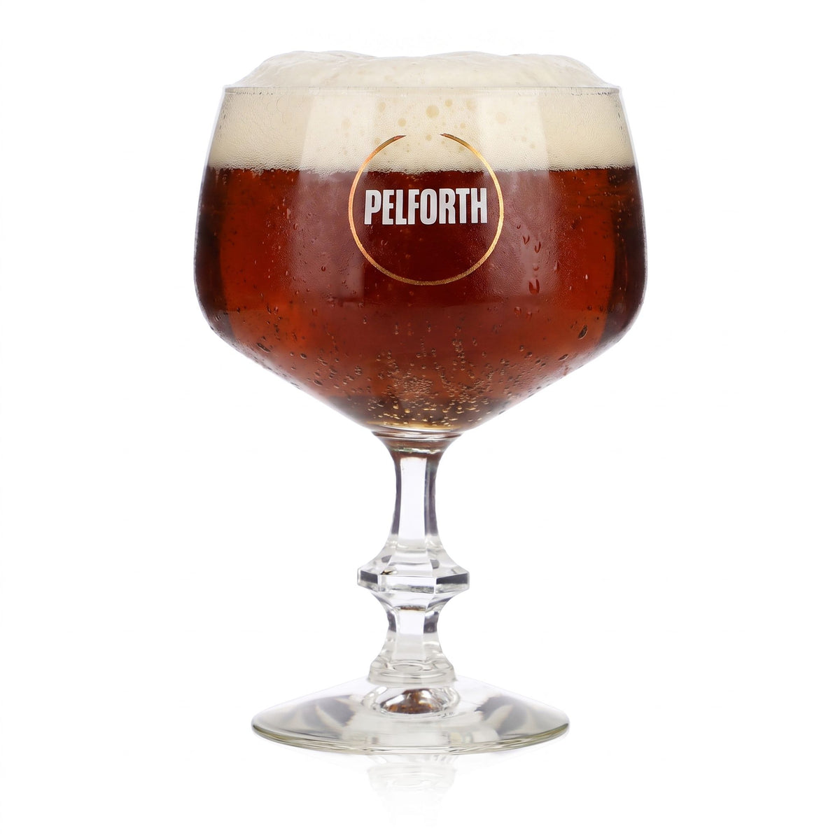 Bicchiere da birra Pelforth da 0,35 l, forma a tulipano, stelo squadrato, Durobor