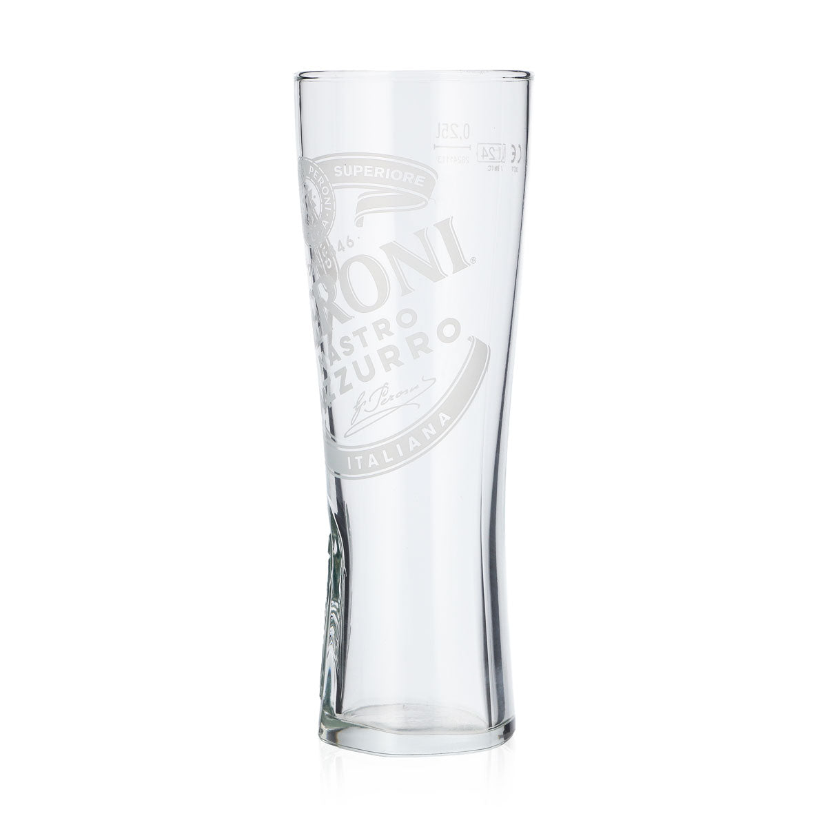 Bicchiere da birra Peroni 0,25 l Bicchiere a calice "Nastro Azzuro" con firma in rilievo sul fondo – Vista 4