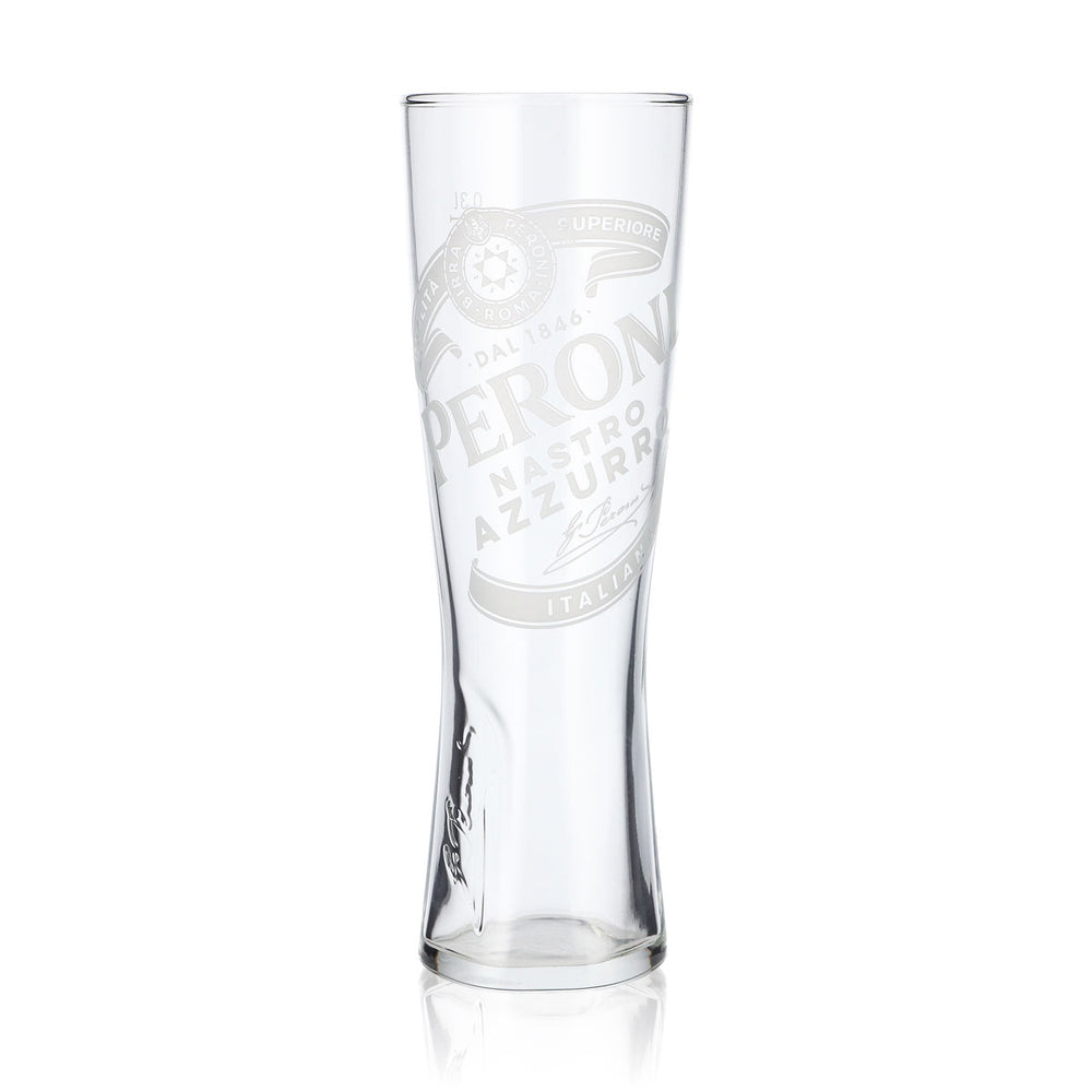 Bicchiere da birra Peroni 0,3 l Bicchiere a calice "Nastro Azzuro" Firma in rilievo sul fondo