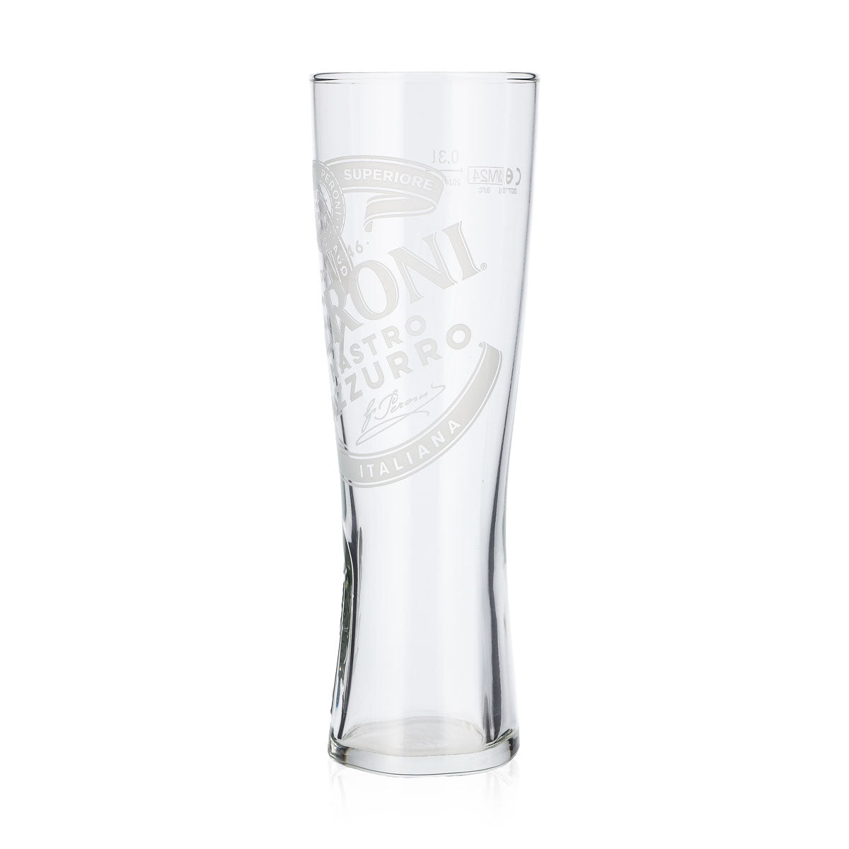 Bicchiere da birra Peroni 0,3 l Bicchiere a calice "Nastro Azzuro" Firma in rilievo sul fondo – Vista 4
