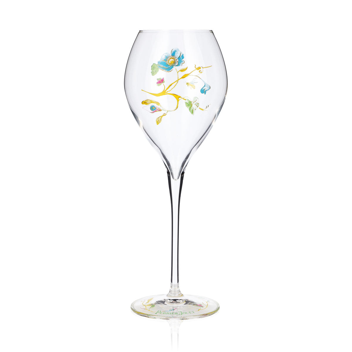 Bicchiere da champagne Perrier Jouet da 0,29 l, flûte a calice con motivo floreale e ape
