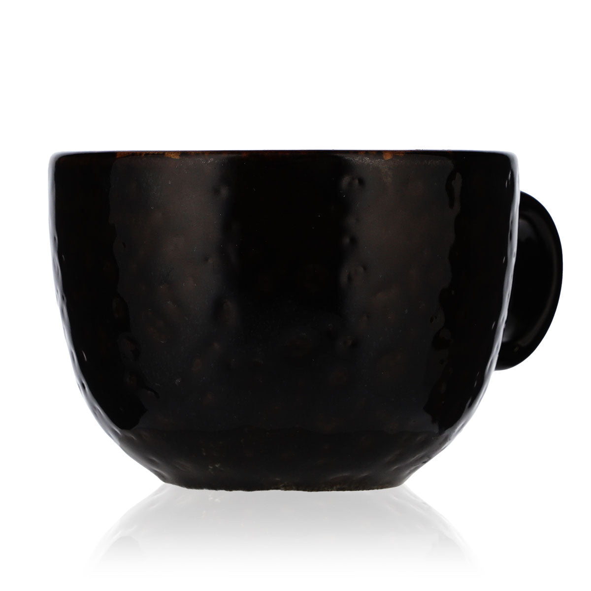 Porcellana  Tazza da caffè Tazza da latte con manico Nero opaco – Vista 2