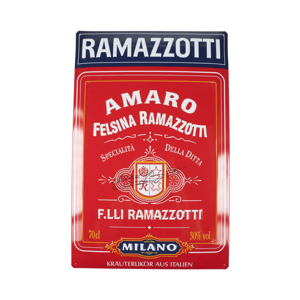 Ramazzotti Targhetta in metallo Targhetta da parete 50x33cm Decorazione Milano Italia Gastronomia Soggiorno