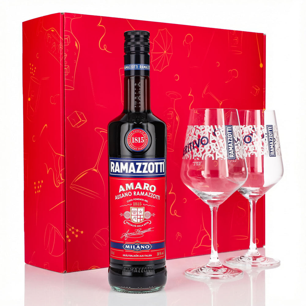 Set regalo liquore Ramazzotti 0,7 l 30% + bicchiere a palloncino I Rosa
