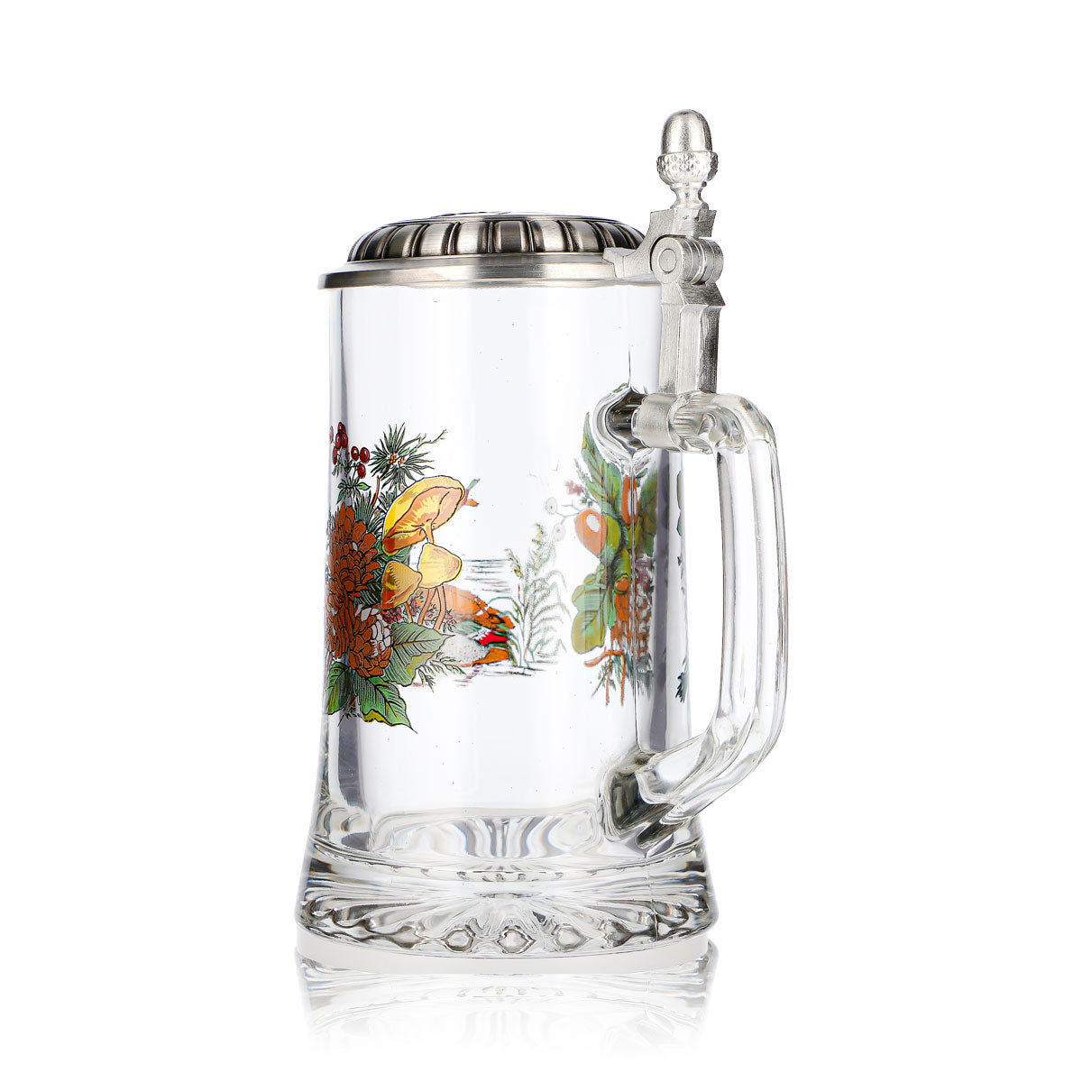 Bicchiere da birra Rastal da 0,5 l con coperchio in stagno e anatre – Vista 4