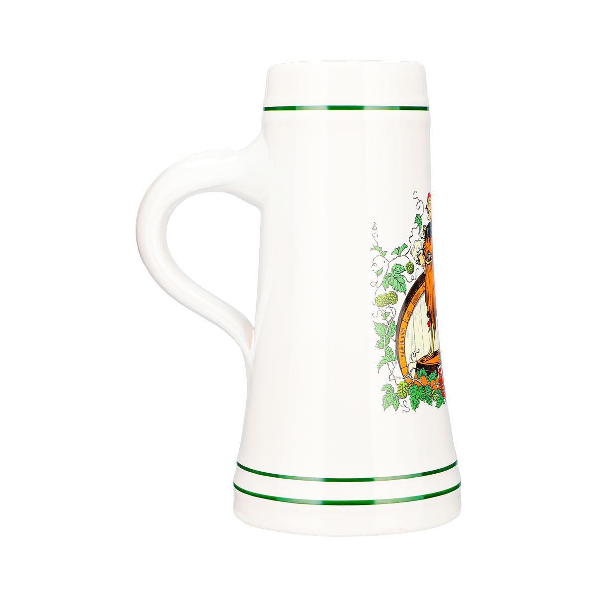 Bicchiere da birra Rastal da 0,68 l, boccale con figura di un uomo che beve birra, ceramica di gres, Baviera – Vista 3