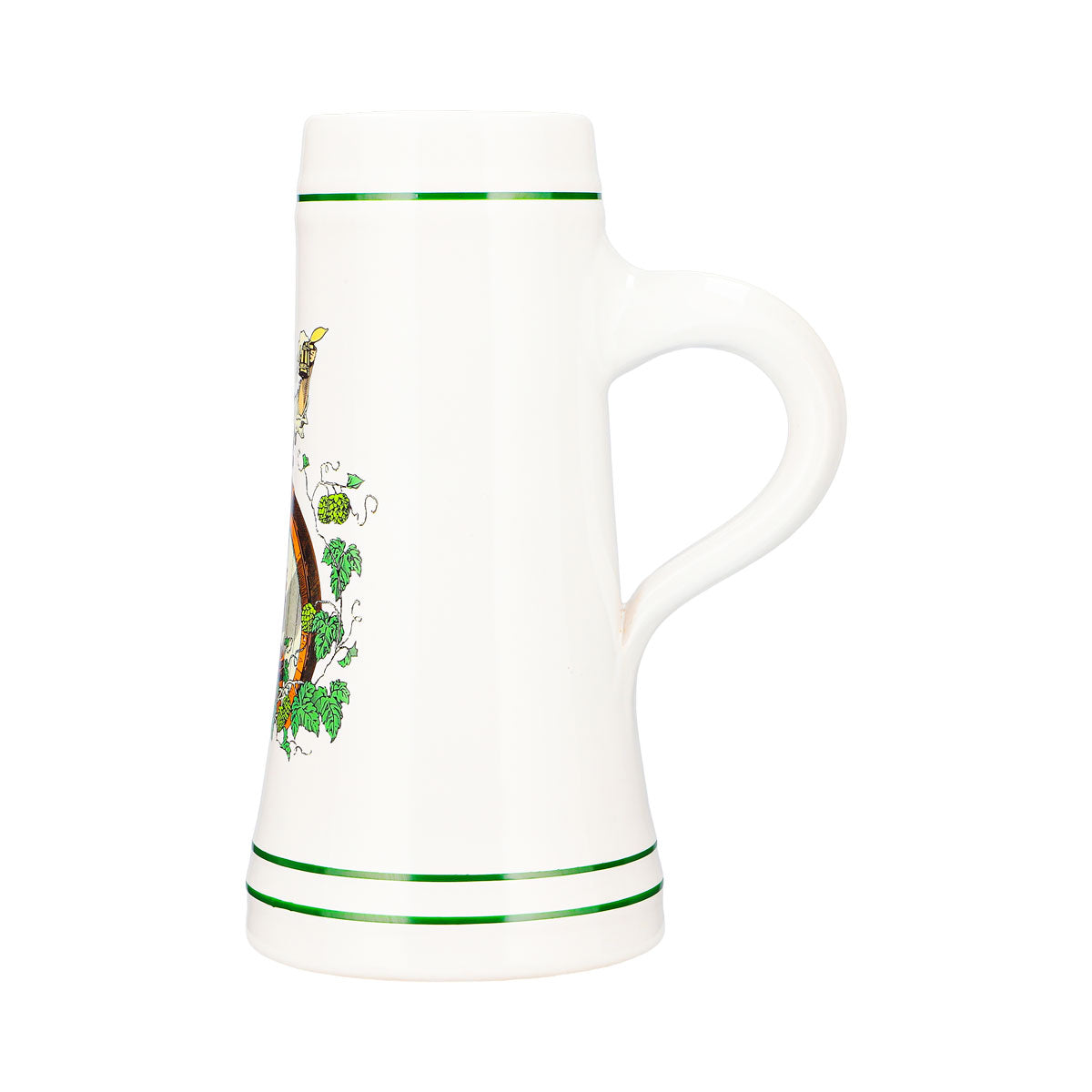 Bicchiere da birra Rastal da 0,68 l, boccale con figura di un uomo che beve birra, ceramica di gres, Baviera – Vista 5