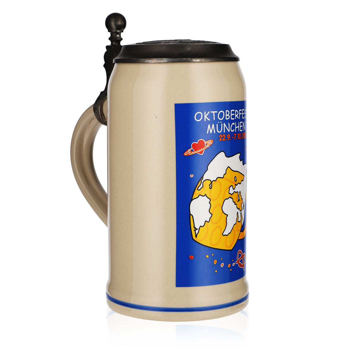 Boccale da birra Rastal 1,0 l in terracotta Oktoberfest Monaco di Baviera 2001 con coperchio in stagno Rastal – Vista 2