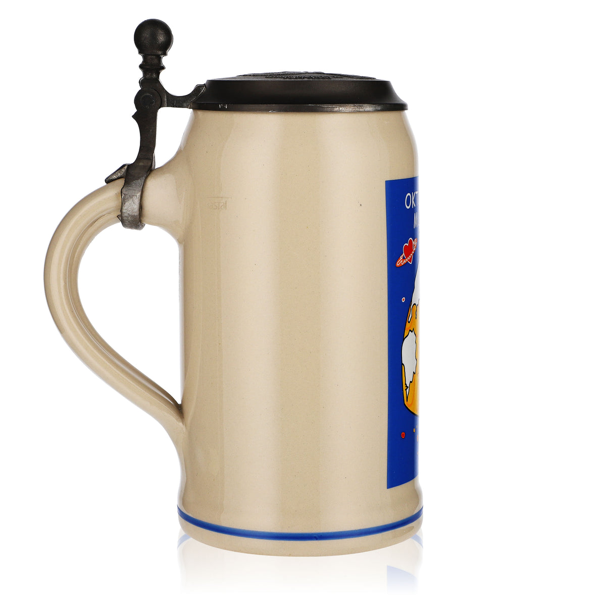 Boccale da birra Rastal 1,0 l in terracotta Oktoberfest Monaco di Baviera 2001 con coperchio in stagno Rastal – Vista 3